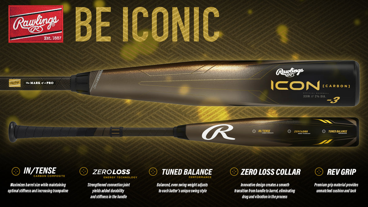 Rawlings Icon -3 BBCOR Baseball Bat – Misho Sports